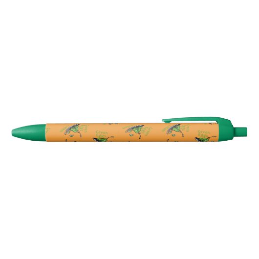 グリーンエッグス・アンド・ハム パターン 黒ボールペン (トップ)