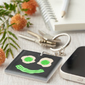 グリーンエッグハムスマイル顔ブルンチブレックファースト キーホルダー (正面右)