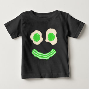 グリーンエッグハムスマイル顔ブルンチブレックファースト ベビーTシャツ