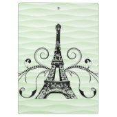 グリーンエッフェルタワーフローリッシュクリップボード クリップボード (裏面)
