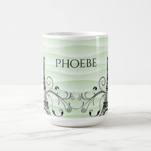 グリーンエッフェルタワーフローリッシュコーヒーマグ コーヒーマグカップ (中央)