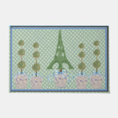 グリーンエッフェルタワーTopiary Ginger Jars Doormat ドアマット (正面)