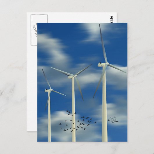 グリーンエネルギー風力タービン ポストカード (正面/裏面)