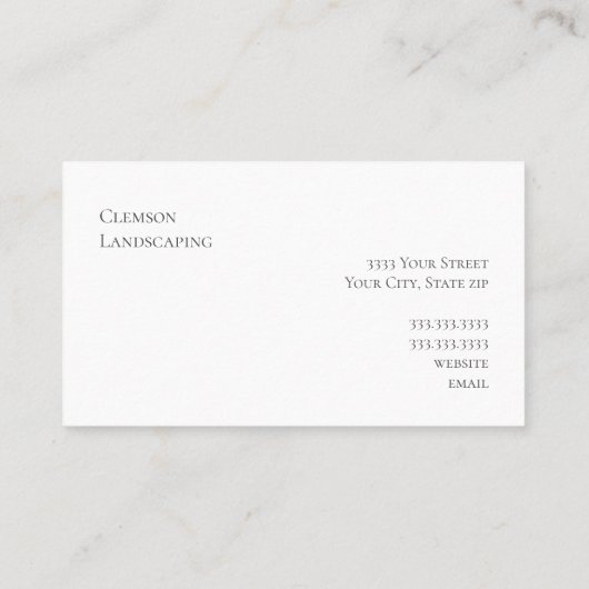 グリーンエバーグリーンツリーズエレガントプロフェッショナル 名刺 (裏面)