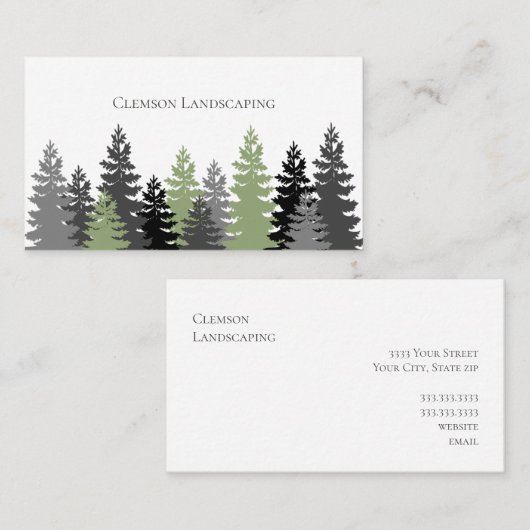 グリーンエバーグリーンツリーズエレガントプロフェッショナル 名刺 (正面/裏面)