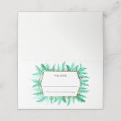 グリーンエバーグリーン水彩画ウェディング プレイスカード (外部開封)