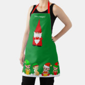 グリーンエプロンのかわいいクリスマスノームとエルフのチーム エプロン (インサイチュ)