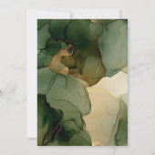 グリーンエメラルドオリーブ金ゴールドフローラアーチ結婚ーズ 招待状 (裏面)