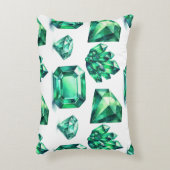 グリーンエメラルドクリスタルジェムストーンダイヤモンドジェムデコール アクセントクッション (正面(垂直))