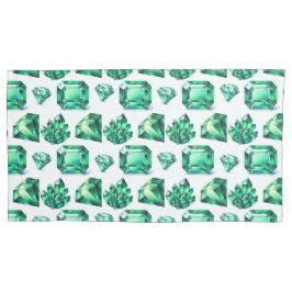 グリーンエメラルドクリスタルジェムストーンダイヤモンドジェムデコール 枕カバー