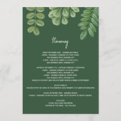 グリーンエメラルドグリーン結婚の旅程 プログラム (裏面)