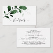 グリーンエメラルドグリーン結婚リーフ詳細Enc エンクロージャーカード (正面/裏面)