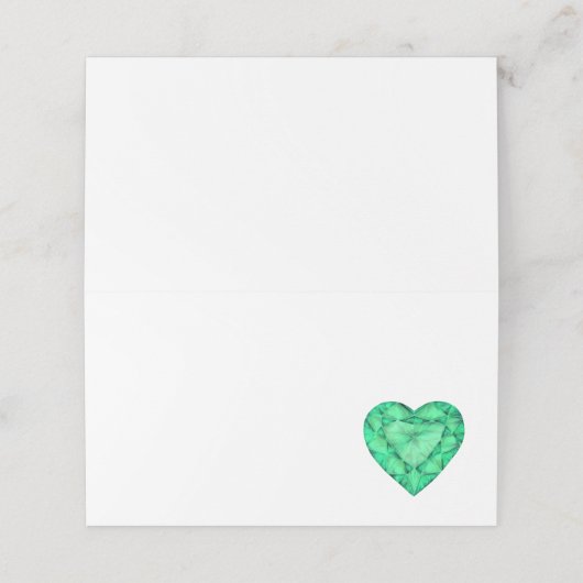 グリーンエメラルドハートウォーターカラーゲスト座席表 プレイスカード (外部開封)