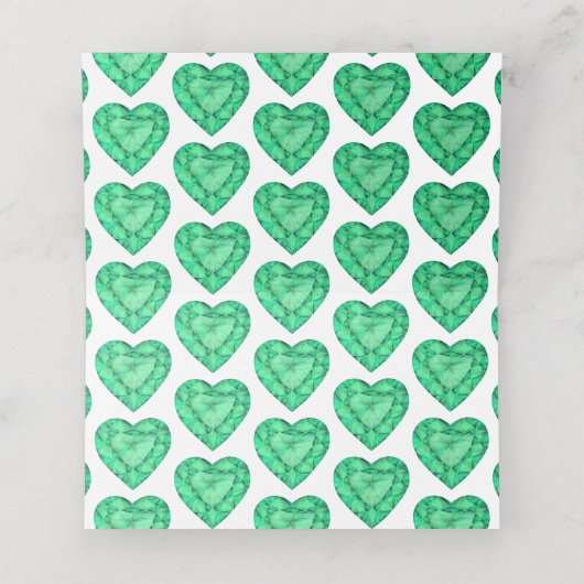 グリーンエメラルドハートウォーターカラーゲスト座席表 プレイスカード (内部開封)