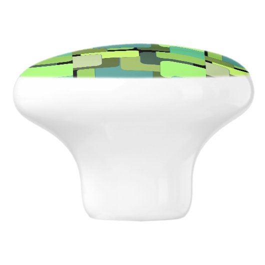 グリーンエメラルドライムジェイドモダン抽象芸術 セラミックノブ (側面)