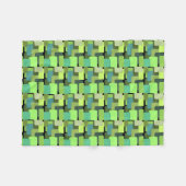 グリーンエメラルドライムジェイドモダン抽象芸術 フリースブランケット (正面(横))