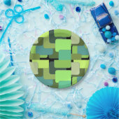 グリーンエメラルドライムジェイドモダン抽象芸術 ペーパープレート (パーティー)