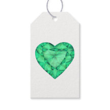 グリーンエメラルド宝石ハート石の水カラーラベル