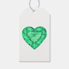 グリーンエメラルド宝石ハート石の水カラーラベル ギフトタグ
