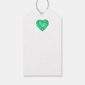 グリーンエメラルド宝石ハート石の水カラーラベル ギフトタグ (裏面)