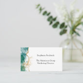 グリーンエメラルド縁ど金ゴールドプロフェッショナルフェミニン 名刺 (スタンド正面)