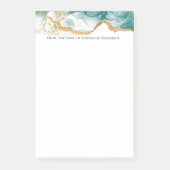 グリーンエメラルド縁ど金ゴールドモダントレンディー水彩 ポストイット (正面)