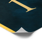 グリーンエメラルド金ゴールドおとぎ話テーブル番号かわいいポー ポスター (角)