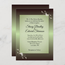 グリーンエレガンスオリーブ結婚式招待状 招待状