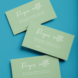 グリーンエレガントおむつラッフルベビーシャワー エンクロージャーカード