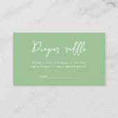 グリーンエレガントおむつラッフルベビーシャワー エンクロージャーカード (正面)
