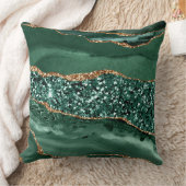 グリーンエレガントおよび金ゴールドグリッター海ゲート クッション (ブランケット)