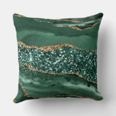 グリーンエレガントおよび金ゴールドグリッター海ゲート クッション (裏面)