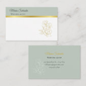 グリーンエレガントおよび金ゴールド名刺 名刺 (正面/裏面)