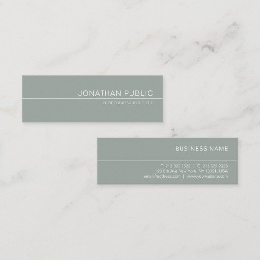 グリーンエレガントお洒落デザインラグジュアリープロフェッショナル スキニー名刺