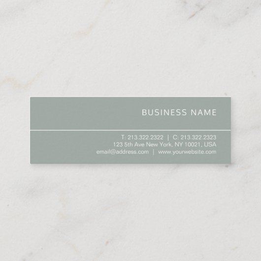 グリーンエレガントお洒落デザインラグジュアリープロフェッショナル スキニー名刺 (裏面)