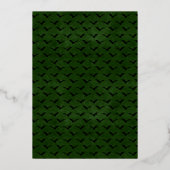 グリーンエレガントこうもりハロウィーンカクテルパーティー金ゴールド 箔招待状 (裏面)