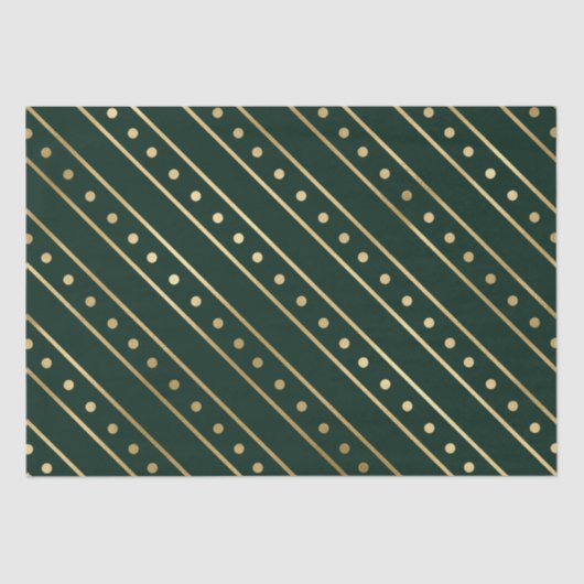 グリーンエレガントとゴールドフォイルのクリスマスストライプ飾り 薄葉紙 (正面)