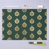 グリーンエレガントとゴールドフォイルのクリスマスボードブル 薄葉紙 (クラフト)