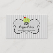 グリーンエレガントとゼブラパターンカップケーキベーキング 名刺 (正面)