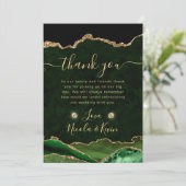 グリーンエレガントと金ゴールドグリッターアゲ結婚ート サンキューカード (スタンド正面)