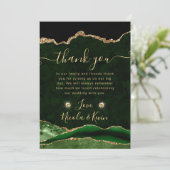 グリーンエレガントと金ゴールドグリッターアゲ結婚ート サンキューカード (スタンド正面)