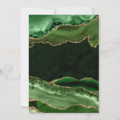 グリーンエレガントと金ゴールドグリッターアゲ結婚ート サンキューカード (裏面)