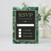 グリーンエレガントと金ゴールドグリッターアゲ結婚ート 出欠カード (スタンド正面)
