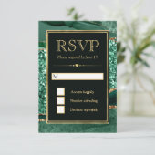 グリーンエレガントと金ゴールドグリッターアゲ結婚ート 出欠カード (スタンド正面)