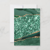 グリーンエレガントと金ゴールドグリッターアゲ結婚ート 出欠カード (裏面)