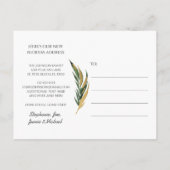 グリーンエレガントと金ゴールドトロピカル葉ニューホーム 案内ポストカード (裏面)