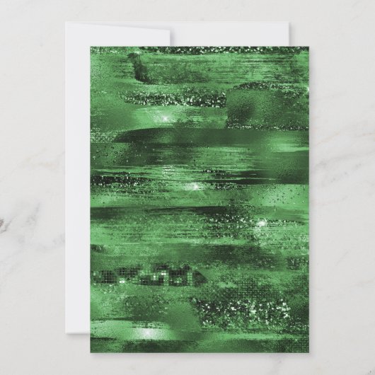 グリーンエレガントと金ゴールドバルーンSt Patrick's Day 招待状 (裏面)