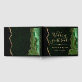 グリーンエレガントと金ゴールドフェイクグリッターアゲ結婚ート ゲストブック (全面)