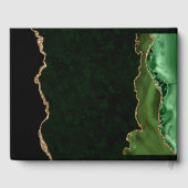 グリーンエレガントと金ゴールドフェイクグリッターアゲ結婚ート ゲストブック (裏面)