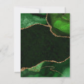 グリーンエレガントと金ゴールドフェイクグリッター大理石瑪瑙 出欠カード (裏面)